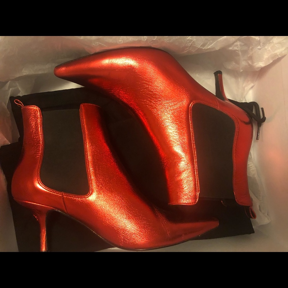 Anine Bing Stevie Boots Red Metallic